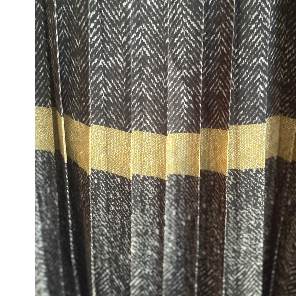 Max Mara Pleated Hereingbone Print Striped MIDI Dress‎ 8 - Picture 3 of 12